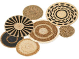 7 pcs Set Handmade Bohemian Wall Hanging Basket Wicker Rattan Wall Decor For Bedroom Dining ROom V1188-MS-227-1568