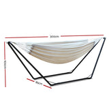 Gardeon Hammock Bed with Stand Outdoor Camping Hammocks Steel Frame HM-BED-KIT-U-S-CREAM