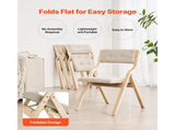 Wooden Folding Chairs with Cushion, Set of 2, Portable Foldable Cushion Chair with Wooden Frame, V952-MZHZZZDYXDFBPPPME001V0