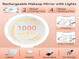 Dual-Sided LED Makeup Mirror with 1X & 30X Magnification, 3 Color Temperature Lights, Touch V1107-CS-ZDSMHZJ