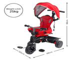 Veebee Explorer 3-Stage Kids Trike with Canopy - Red T0090
