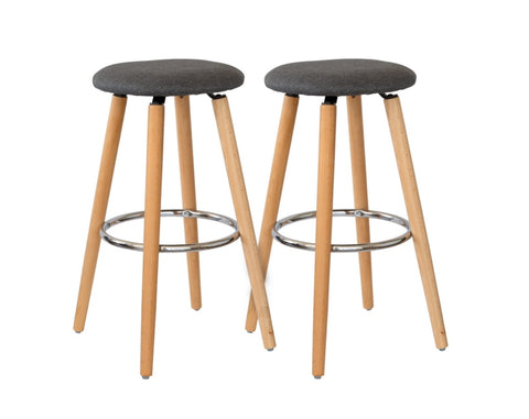 2 Cotton/Steel Modern Padded Barstools V196-BS1246G