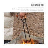 Long Iron Grill Tongs Heavy Duty Fireplace Wood and Charcoal Tongs for BBQ Camping Picnic 47 x 10 cm V1189-LC-HW-00387