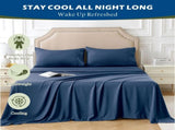 4 Piece Hotel Bamboo Cooling Sheet Set -Ultra Soft 2000TC Breathable Bed Sheets Set with 37 V1317-ZXW9-AUQ-4JT-NV