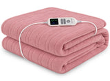 Laura Hill XL Electric Heated Blanket Throw Soft Coral Fleece with 10 Heat Settings - Pink THRG-KH-200-PK