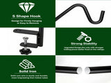 11 in Deck Railing Plant Hanger 2 PCS, Deck Hooks for Railing Heavy Duty Solid Iron Shepherds V1107-118-64355-BLK-11IN