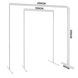 White Square Wedding Arch Adjustable 1M-2M Flower Rack Backdrop Stand Balloon Arch Stand for Wedding V985-WEDDINGARCHWHITE