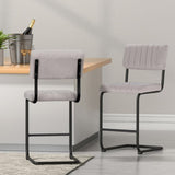 Artiss 4x Bar Stools Velvet Chairs Grey BA-HY-005-GYX4