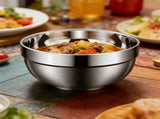 3PC Stainless Steel Bowls, Lightweight Unbreakable Layered Salad Bowls Dishwasher Safe, V1369-AZ3-W-15289