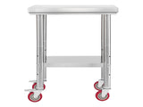 Stainless Steel Table, 61 x 45 cm Food Prep Worktable with Wheels, Kitchen Prep Table with V952-DLGZT2CWDB24K995G001V0