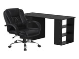 Artiss Computer Desk 120cm Executive Office Chair Set PU Leather High Back Black FURNI-O-DESK-CHAIR-9127-BK