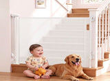 Keezi Retractable Gate Baby Gate Pet Safety Fence Extends up to 140cm White SG-140X86-WH