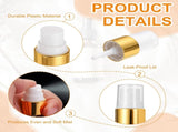 24 Pcs Gold White Spray, 24/410 Fine Mist Sprayer Reusable Replacement Spray Bottle Pump Plastic V1258-DP02-C-3265