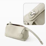 Black Women Genuine First Layer Cowhide Boston Bag Fashionable Handheld Crossbody Shoulder Bag with V888-ELOSUNG43329
