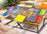 Dark Grey Foldable Anti-Slip Felt Jigsaw Puzzle Board with 6 Sorting Drawers Lightweight 1000 V888-ELOSUNG52585