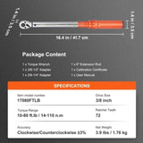 VEVOR Torque Wrench, 3/8-inch Drive Click Torque Wrench 10-80ft.lb/14-110n.m, Dual-Direction V952-DJSNLBSKDSSZNSCSYV0