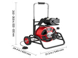 Drain Cleaner Machine 22m x 12.7mm, Auto Feed Sewer Snake Auger, Portable Drain Cleaning Machine V952-GDSTJLSGTSZD783DX001V3