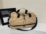 khaki and Black Large Capacity Travel Bag with Wet/Dry Separation - Canvas Polyester, Lightweight V888-ELOSUNG32661