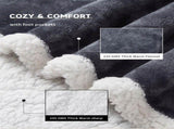 Cozy Wearable Heated Blanket with Sleeves and Foot Pocket Reversible Fleece & Sherpa, Adjustable V1341-ZY-6CLF77M9