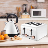 Pronti 1.7L Rose Trim Collection Kettle - White KTL-017-GST-WH