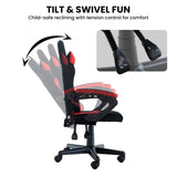 Sarantino Antre Kids Study Gaming Chair Black Red Computer Seat Ergonomic Back Support Padded A CH-MLM-691-BKRD