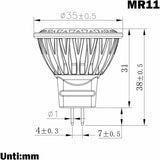 LED Bulb Mr11 Gu4 Spotlight 3W 12 Volt Super Bright Equal To 35W Halogen Bulb 280Lm 30&deg Beam Angle V1188-MS-227-2131