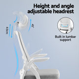 Artiss Ergonomic Office Chair Computer Desk Chairs Headrest Adjustable Grey OCHAIR-K-MESH-GY-WH
