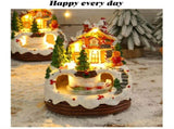 Christmas Snow House Resin Music Box Dual power supply via USB or batteries, compact 121216cm V1232-SDBYH-001
