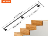 Pipe Stair Handrail, 1.8m Staircase Handrail, 200KG Load Capacity Carbon Steel Pipe Handrail, V952-TZBGSLTFSGYG6G9AAV0