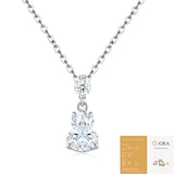 Elegant Gourd-Shaped Moissanite Pendant Necklace with Round Accent Stone, Sterling Silver Finish, V1341-ZY-VL853YP2-MOISSANITE-PREMIUMS925