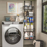 CARLA HOME 4 Tier Adjustable Baskets Over Door Pantry Organiser for Home Kitchen LSB-36126