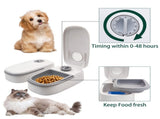 Automatic 2 Meals Cat Feeder Auto-On Smart Pet Feeder Dry and Wet Food Dispenser V1369-AZ3-W-01123
