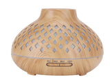 400ml Light Wood Grain Air Diffuser Electric Aroma Humidifier with Ambient Night Lamp 100240VUK V1294-YM0901-3113210017712