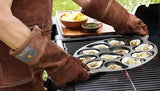 Cast Iron Oyster Grill Pan with 12 Cavities, Non-Stick Baking and Serving Plate for Grilling, V1189-LC-HW-00552