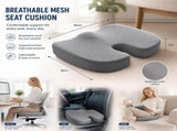 Cooling Gel Seat Pad 45x36x7, Breathable Mesh Grey, Ergonomic Car Office Accessory V1221-XM-LB1781-GM63