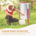 2 Frame Honey Extractor Stainless Manual Spinner Crank Honey Bee Hive Beekeeping V238-SUPDZ-32992407224400