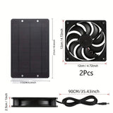 Solar-Powered Electric Ventilator - 10W/12V Dual Fan Pack V728-PBYM06678