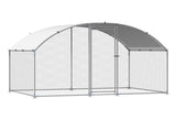 Metal Chicken Coop, 9.8x6.5x6.5ft Large Walk-in Chicken Runs with Cover, Doom Roof Hen House V952-JSJS322MYDDMEUEN5001V0