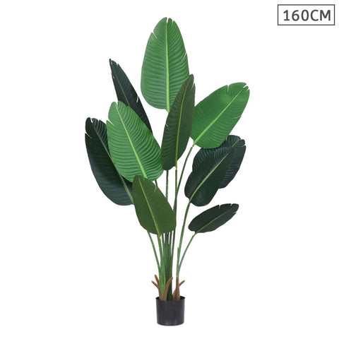 SOGA 160cm Artificial Green Indoor Traveler Banana Fake Decoration Tree Flower Pot Plant APLANTFHM16010