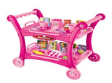 Pink Children's Pretend Play Kitchen Cart Set with Toys - Roleplay Cooking Set with Accessories V888-ELOSUNG21174