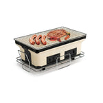 Portable Hibachi Tabletop Grill Dual Charcoal BBQ Chambers V196-HBG303