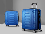 Wanderlite 2Set 20-28 Inch Luggage with TSA Lock Spinner Carry On Hard Shell Travel Suitcase Luggage LUG-ABS-BOS-2SET-BU