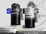 2-Pack White 680ml Large Capacity Sports Insulated Tumbler - 316 Stainless Steel Straw Water Bottle, V888-ELOSUNG42173