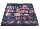 Living Room Curtains 3D Bookcase Printed Shading Curtains Bedroom Drapes V1294-YM0901-JY35922-02