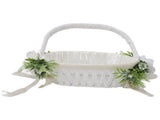Flower Girl Basket Romantic Elegant Lightweight Hand Woven Wedding Flower Basket for Bride 5799 V1294-YM0901-3115240063712