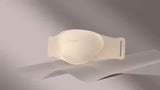 White abdominal massage belt, heat therapy massage, kneading massager, stress relief wellness, V1347-110-94494