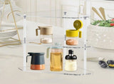 Acrylic Triangle End Table - 3 Tier Corner Side Small for Living Room, Bedroom, Bathroom V1370-AZ4-07692