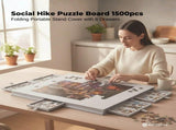 Social Hike Puzzle Board 1500 pcs - Felt Tilting Portable Cover Drawers Silver V238-SUPDZ-42097742381136