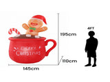 Jingle Jollys Christmas Inflatable Cup 1.8M Height LED Outdoor Decorations Illuminated XMAS-INF-GIN-CUP-6FT