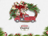 Red Truck Christmas Wreath Fall Wreath for Front Door Decorations for Farmhouse Autumns Harvest V1294-YM0714-10309808